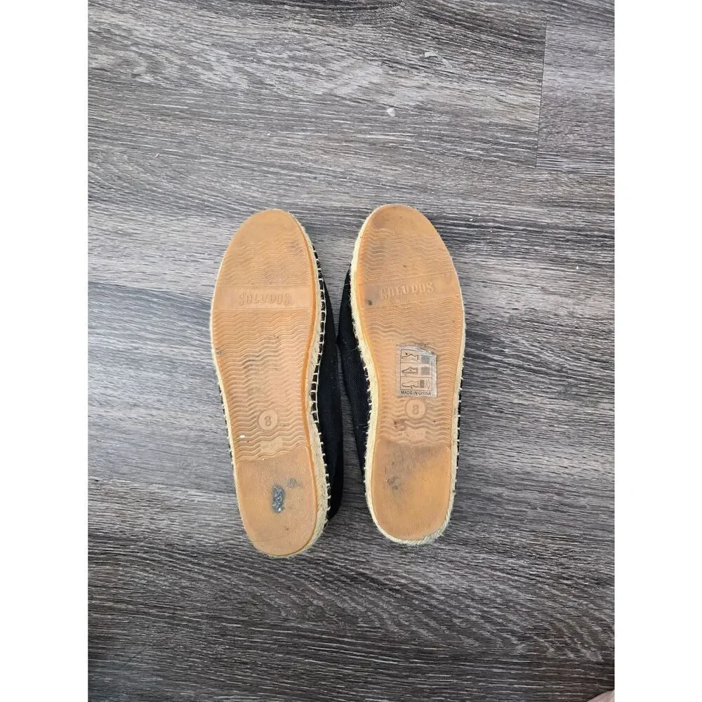 Soludos Black Eye-Embroidered Espadrilles - Women's Slip-On Flats